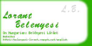 lorant belenyesi business card